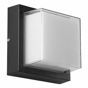 Aplica LED pentru exterior Feiss, patrata, 12 W, 900 lm, lumina neutra (4000K), neagra, sticla, Klausen [1]- savelectro.ro