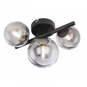 Aplica metal negru, sticla fumurie, sticla, 3 becuri, dulie G9, 80lm, lumina calda (3000K), 56133-3W, Globo [1]- savelectro.ro