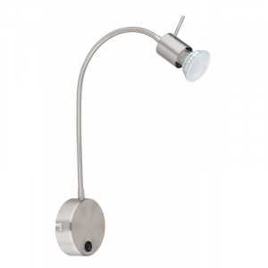 Aplica metal satinat, brat flexibil, fara abajur, intrerupator, 1 bec, dulie GU10, 57310N, Globo [4]- savelectro.ro