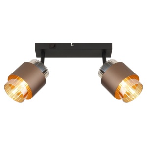 Aplice, Aplica Milley, 2xE27, IP20, negru mat/chihlimbar, Globo Lighting - savelectro.ro