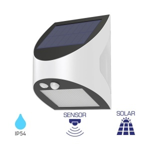 Lampi solare, Aplica solara LED cu senzor de miscare 3W, 240lm, lumina rece (6500 K), IP54, 10h, Braytron - savelectro.ro