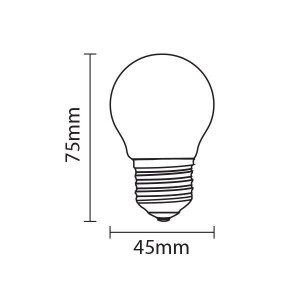 Bec LED 4W(32W) Optonica, G45, E27, 320 lm, lumina rece (6000K), clasa energetica G [2]- savelectro.ro
