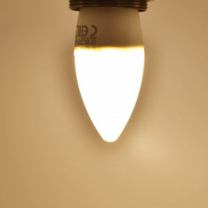 Bec led lumanare 5W (35W), E27, C37, 400lm, lumina calda (3000K), opal, Braytron