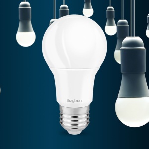Bec LED 9W(60W) Braytron, A60, E27, dimabil, lumina calda (3000 K), clasa energetica F [5]- savelectro.ro