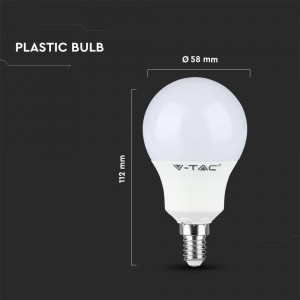Bec LED 9W(60W) V-TAC, E14, cip Samsung, 806 lm, lumina calda (3000 K), clasa energetica F [4]- savelectro.ro
