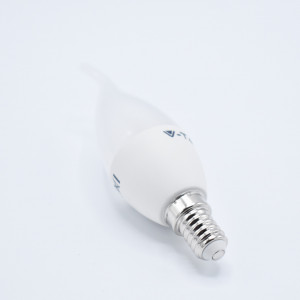 Bec LED flacara 5.5W (40W) cip Samsung, E14, C37T, 470 lm, lumina calda (3000K), opal, V-TAC