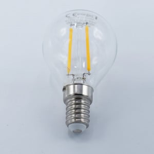Bec led sferic Vintage filament 2W (17W), E14, G45, 250lm, lumina calda (2700K), clar, Optonica