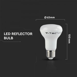 Bec LED spot V-TAC, cip Samsung, 8W(60W), R63, E27, 570 lm, lumina rece (6400K), clasa energetica G [3]- savelectro.ro