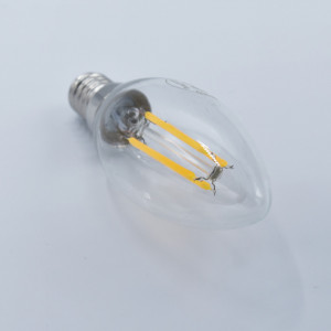 Bec led lumanare Vintage filament 4W (35W), E14, C35, 400lm, lumina calda (2700K), clar, Braytron