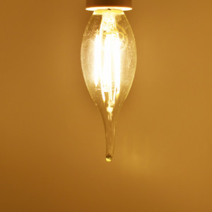 Bec led flacara Vintage filament 6W (48W), E14, 700lm, lumina calda (2700K), clar, Horoz Electric