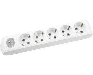 Prelungitoare Electrice, Bloc 5 prize + intrerupator X-tendia Panasonic, Alb - savelectro.ro