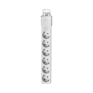Bloc multipriza Braytron, 6 prize, cu intrerupator, protectie copii, alb [2]- savelectro.ro