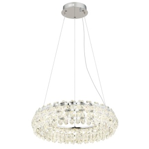 Candelabru LED Diann 50W, 4460 lm, lumina neutra (4000K), cristale, Ø60 cm, IP20, crom, Globo Lighting [2]- savelectro.ro