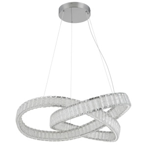 Candelabru LED Mucky 110W, 9389 lm, lumina calda/neutra/rece, telecomanda, cristale, Ø78 cm, IP20, crom, Globo Lighting [5]- savelectro.ro