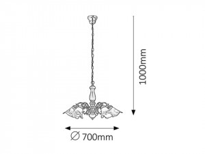 Candelabru Rustic 7095, 5xE14, bronz+maro, IP20, Rabalux [4]- savelectro.ro