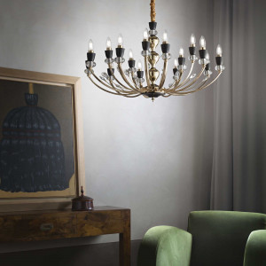 Candelabru Vanity 206639, 5xE14, negru+auriu, IP20, Ideal Lux [2]- savelectro.ro