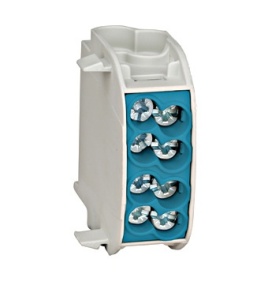 Clemă derivaţie, 25mmp, 1P, 4 pct conectare, albastru