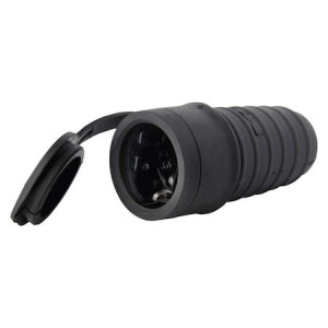 Prize si stechere, Cupla cauciuc 220V cu impantare, negru, Emos P0049 - savelectro.ro