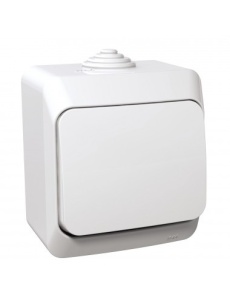 Priza si intrerupatoare aplicate, Intrerupator cap scara, IP44, alb, Schneider Cedar - savelectro.ro