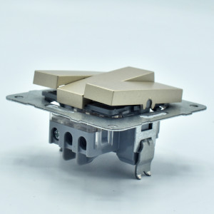 Intrerupator triplu, 10A, IP20, Bronz, Panasonic Arkedia Slim/Karre Plus