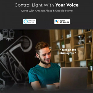 Kit Banda LED Smart RGBW, 5m, Interior+Exterior, Compatibil Amazon Alexa+Google Home, Controller+Alimentare [16]- savelectro.ro
