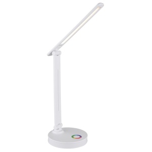Lampa de birou LED Geraldo 5W + RGB 2W, lumina calda/neutra/rece, 538 lm, dimabila, alba mat, Globo Lighting