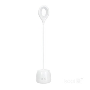 Lampa de birou LED LUSIA 5W, 4000K, portabila, acumulator, suport telefon si pixuri, alba, Kobi [3]- savelectro.ro