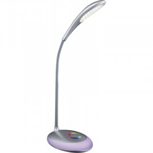 Lampa de birou LED Minea 58265, RGB, dimabila, cu intrerupator touch, 3W, 230lm, lumina rece, argintie, IP20, Globo [1]- savelectro.ro