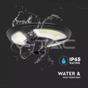 Lampa solara de gradina LED 7.5W, lumina neutra (4000 K), senzor miscare, panou solar, IP65, neagra, V-TAC [11]- savelectro.ro
