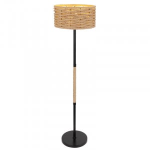 Lampadar Halia 15679S, cu intrerupator, 1xE27, negru mat+maro, IP20, Globo [3]- savelectro.ro