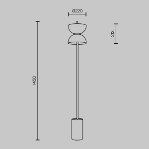 Lampadar LED Kyoto MOD178FL-L11G3K, cu intrerupator, 11W, 1300lm, lumina calda, IP20, auriu+alb, Maytoni [4]- savelectro.ro