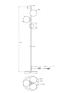 Lampadar Nostalgia MOD048FL-03G, cu intrerupator, 3xE14, negru+alb+auriu, IP20, Maytoni [7]- savelectro.ro