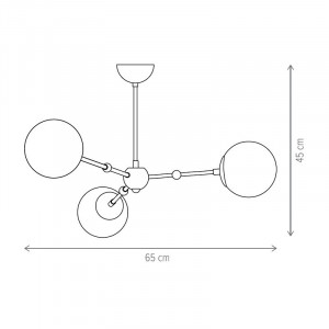 Lustra Arms KL103016, 3xE14, neagra+ambra, IP20, Klausen [6]- savelectro.ro