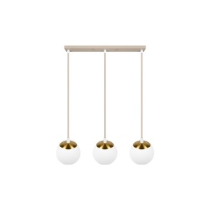 Lustra Bali 3xE27, liniara, sticla, IP20, bej+aurie, Masterled [3]- savelectro.ro