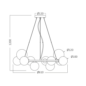 Lustra BR-BV01-00122, 11xG9, neagra+transparent, IP20, Braytron [4]- savelectro.ro