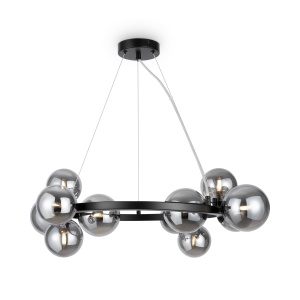 Lustre, Lustra Dallas MOD545PL-11B, 11xG9, neagra+fumurie, IP20, Maytoni - savelectro.ro