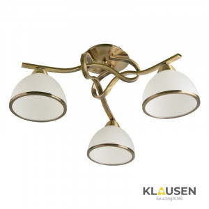 Lustre, Lustra Eggo LY-3490, 3xE27, bronz+alb, IP20, Klausen - savelectro.ro