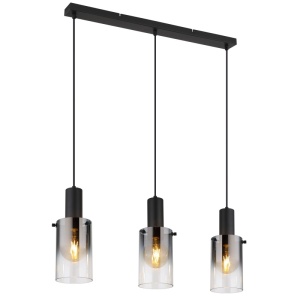 Lustre, Lustra Florentina, 3xE27, IP20, negru mat/fumuriu transparent, Globo Lighting - savelectro.ro