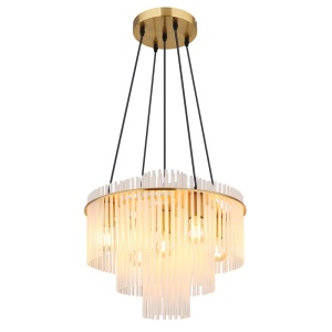 Lustre, Lustra Gorley, 5xE27, IP20, auriu mat/sticla satinata, Globo Lighting - savelectro.ro