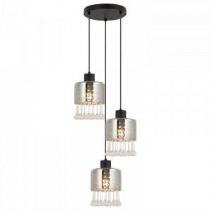 Lustre, Lustra Hendry 15884-3H, 3xE27, fumurie+neagra, IP20, Globo Lighting - savelectro.ro