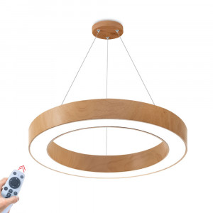 Lustre LED, Lustra LED Blade BR-BH16-06297, rotunda, cu telecomanda, 45W, 4050lm, lumina calda+neutra+rece, IP20, maro, Braytron - savelectro.ro
