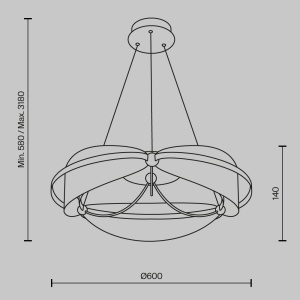 Lustra LED Breeze MOD281PL-L45BS3K, 45W, 2700lm, lumina calda, IP20, aurie+transparenta, Maytoni [4]- savelectro.ro