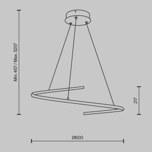 Lustra LED Curve MOD242PL-L33BSK, 31W, 2100lm, lumina calda+neutra, IP20, aurie, Maytoni [3]- savelectro.ro