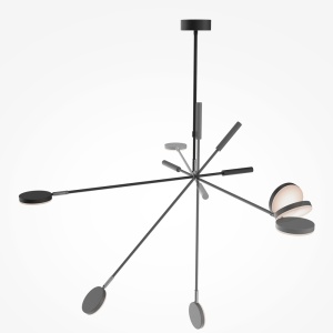 Lustra LED Fad, 8W, lumina calda (3000K), neagra, Maytoni [9]- savelectro.ro