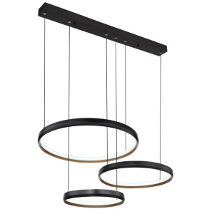 Lustra LED Halli 55W, lumina calda/neutra/rece, 3000 lm, telecomanda, dimabila, neagra mat+aurie, Globo Lighting [10]- savelectro.ro