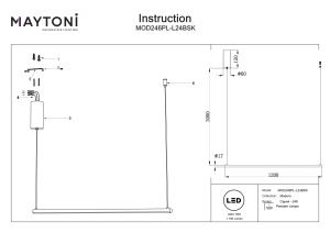 Lustra LED Halo MOD246PL-L24BSK, 16W, 1100lm, lumina calda, IP20, aurie, Maytoni [3]- savelectro.ro