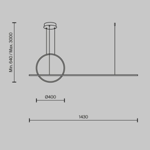 Lustra LED Halo MOD247PL-L49BSK, 40W, 2100lm, lumina calda, IP20, aurie, Maytoni [4]- savelectro.ro