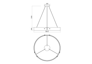 Lustra LED Interstellar MOD309PL-L40GR4K, 40W, 750lm, lumina neutra, IP20, gri, Maytoni [8]- savelectro.ro