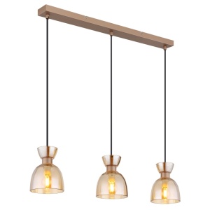 Lustre, Lustra Massey, 3xE14, IP20, cafeniu mat/chihlimbar, Globo Lighting - savelectro.ro