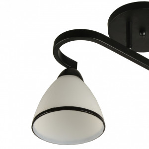 Lustra Proton, 2 becuri, dulie E27, alba, neagra mata, metal, sticla, Klausen [2]- savelectro.ro